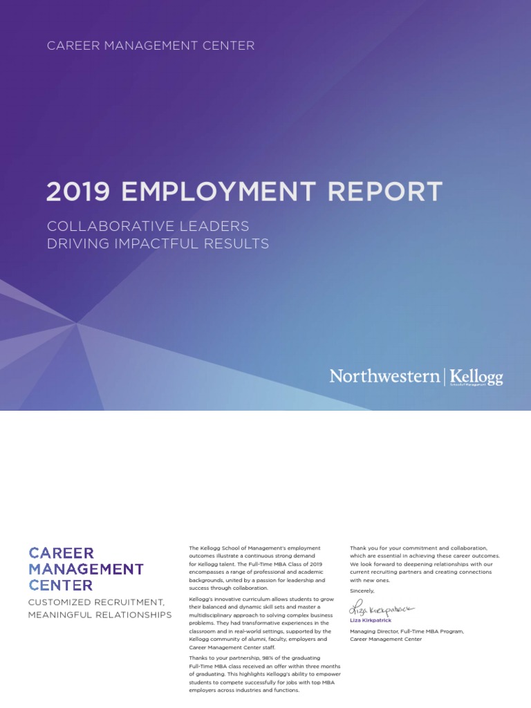 2019 Employment Report: Career Management Center | PDF | Recruitment ...
