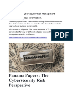 Panama Papers: The Cybersecurity Risk Perspective