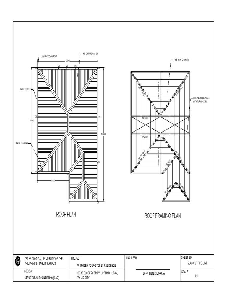 Structural Engineering Roof Plan | PDF | Structural Engineering ...