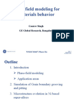 Phase Field Modeling For Materials Behavior: Gaurav Singh GE Global Research, Bangalore