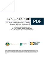 Evaluation Report For Financial Literacy Trainings Workshop 3 & 4 - 2014