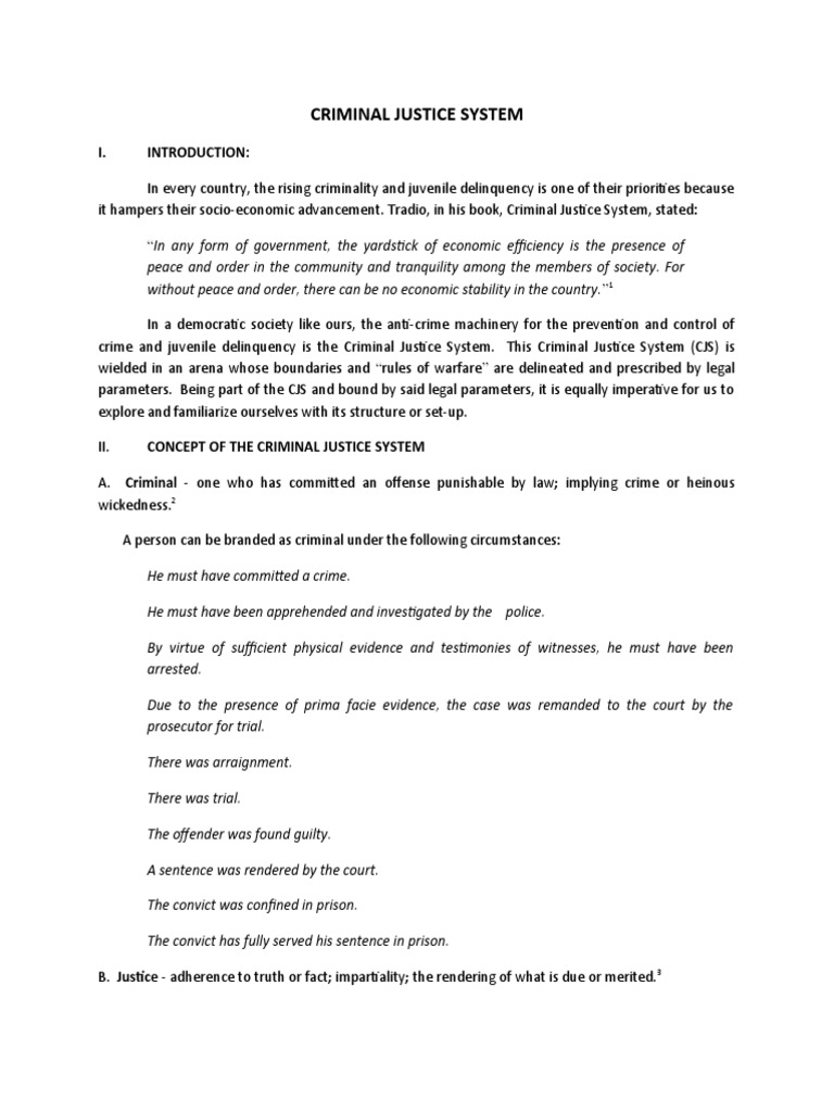 Overview of the Criminal Justice System | PDF | Criminal Justice ...