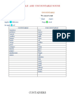 Countable and Uncountable Nouns