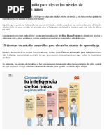 15 Técnicas de Estudio para Elevar Los Niveles de Aprendizaje en Los Niños