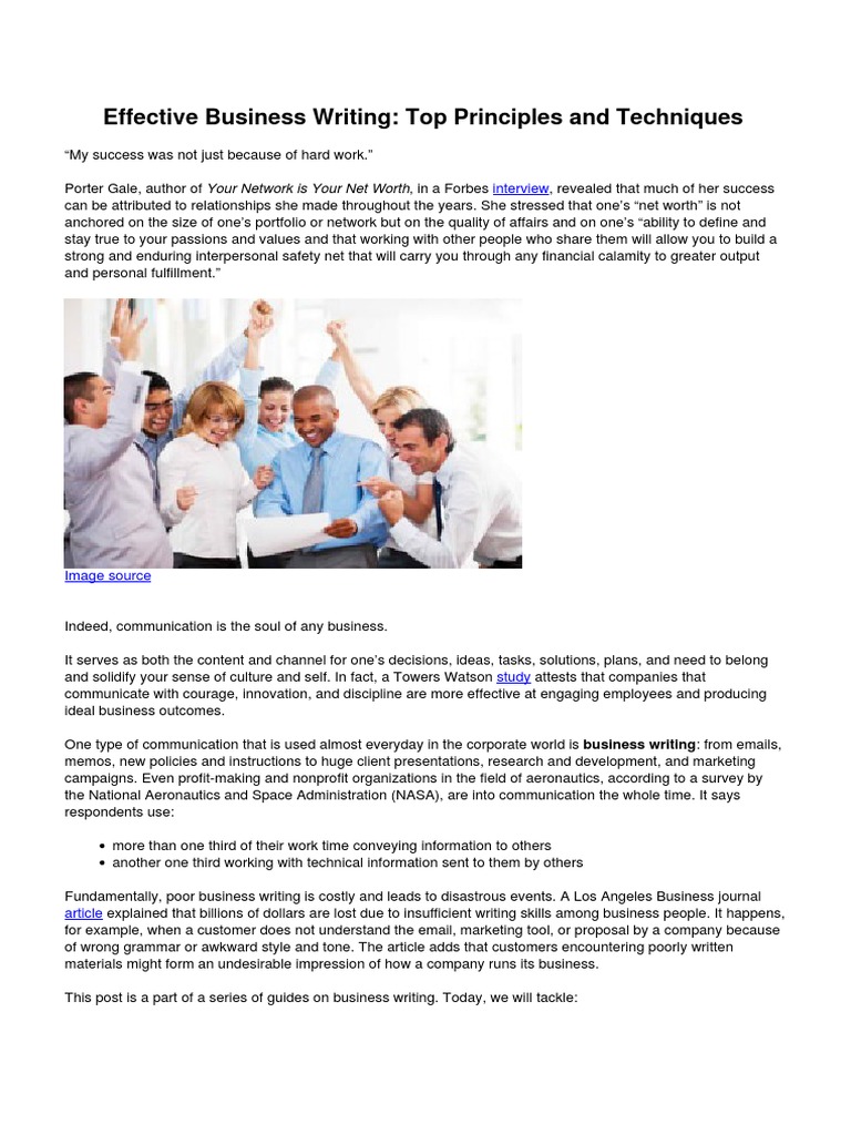 Principles of Effective Business Writing | PDF | Phrase | Communication