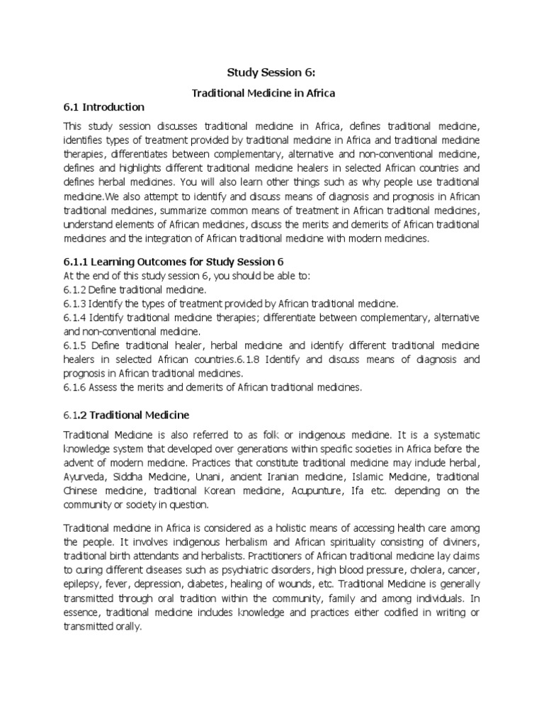 Traditional Medicine in Africa A Comprehensive Overview of Practices