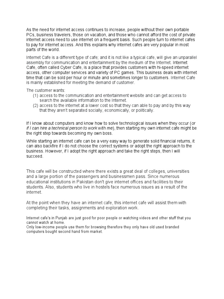 Cafe Business Plan Project PDF