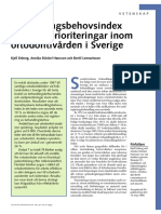 Lennartsson Enberg 1999 Behandlingsbehovsindex Och Vårdprioriteringar Inom Ortodontivården I Sverige