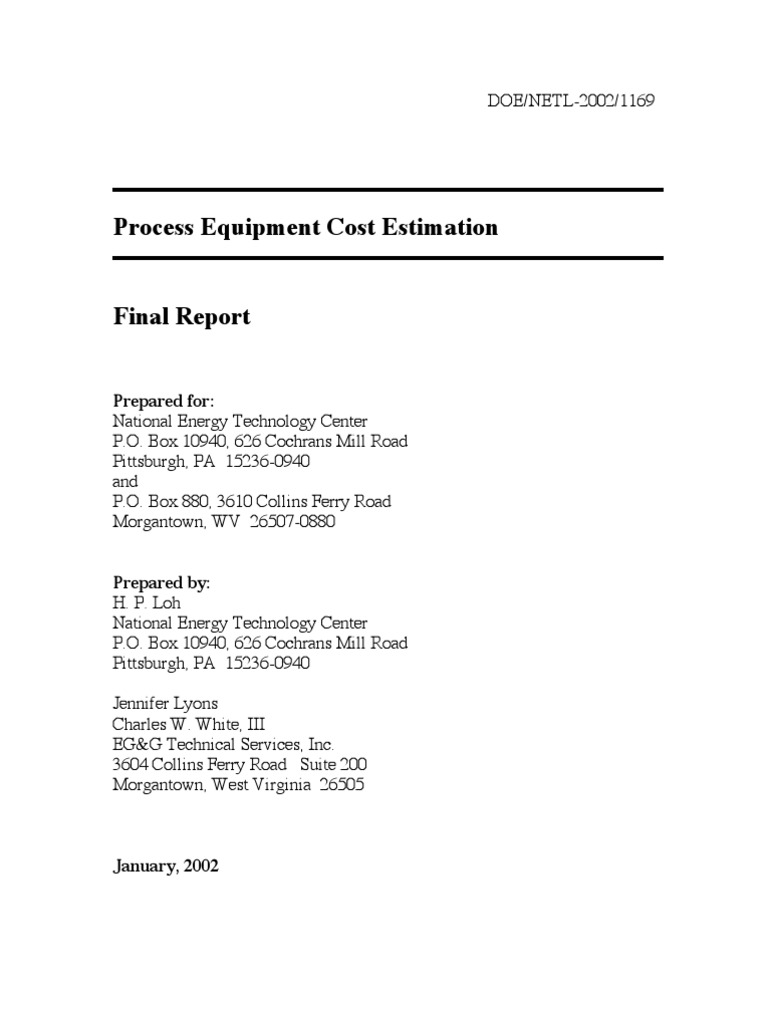 Process Equipment Cost Estimation PDF Heat Exchanger Structural Steel