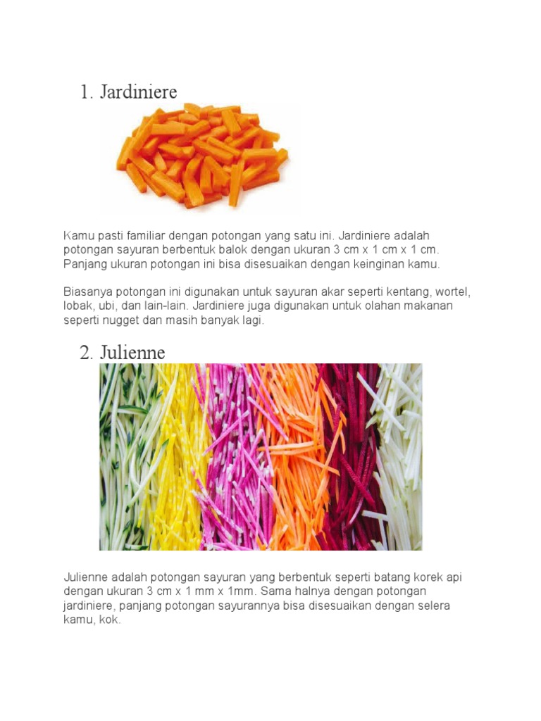 Macam Potongan Sayuran | PDF