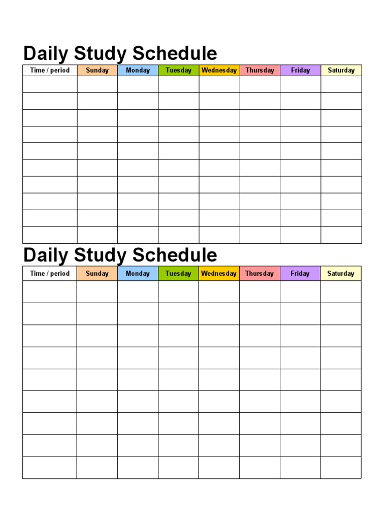 Weekly Study Plan Overview | PDF