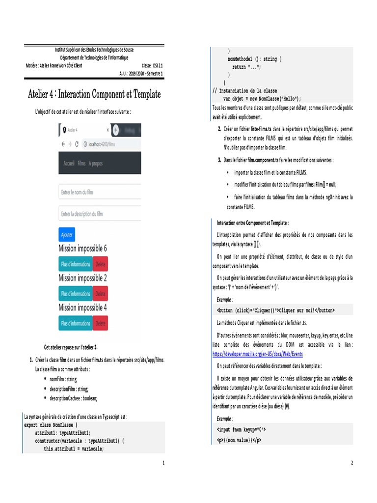 Atelier4 Angular | PDF | Génie logiciel | Programmation informatique