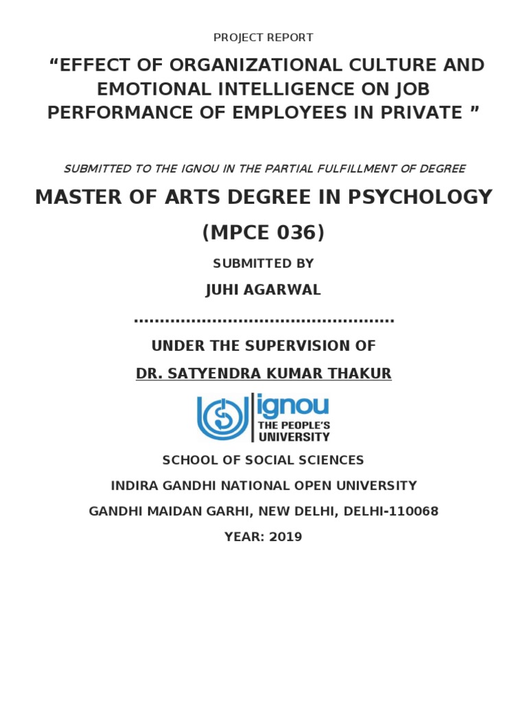 Effect of Organizational Culture and Emotional Intelligence On Job ...
