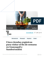 Cinco Tiendas Orgánicas en Guayaquil y Samborondón