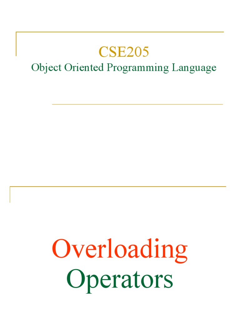 5 Opeartor Overloading | PDF | Constructor (Object Oriented Programming ...