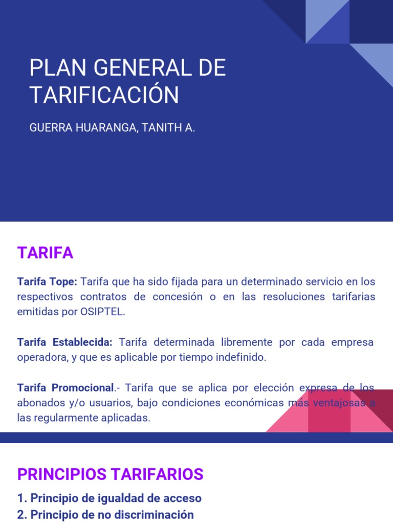 Plan General de Tarificación. | PDF | Tarifa | Telefonía móvil