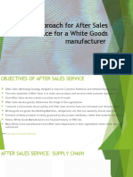 Approach For After Sales Service For A White Goods Manufacturer
