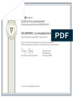 CertificatDaccomplissement - SOLIDWORKS - La Conception de Moules