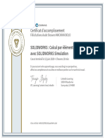 CertificatDaccomplissement - SOLIDWORKS - Calcul Par Elements Finis Avec SOLIDWORKS Simulation