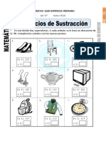 Ficha de Ejercicios de Sustraccion para Segundo de Primaria