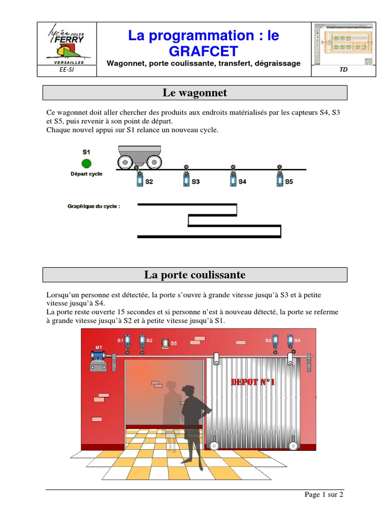 GRAFCET : Exemples et Exercices Corrigés | PDF