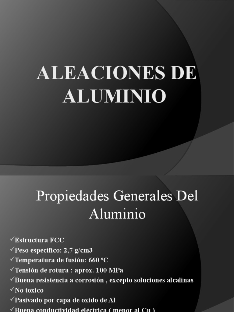 Aleaciones de Aluminio | Descargar gratis PDF | Química | Elementos ...