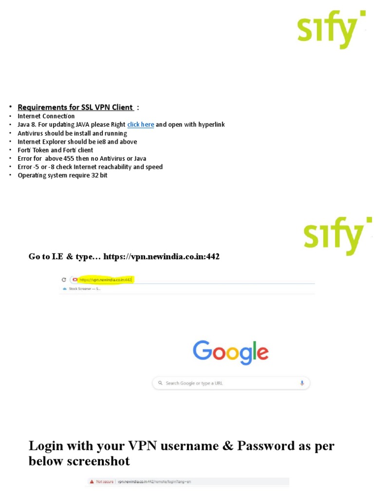 SSL VPN Client Setup Requirements | PDF