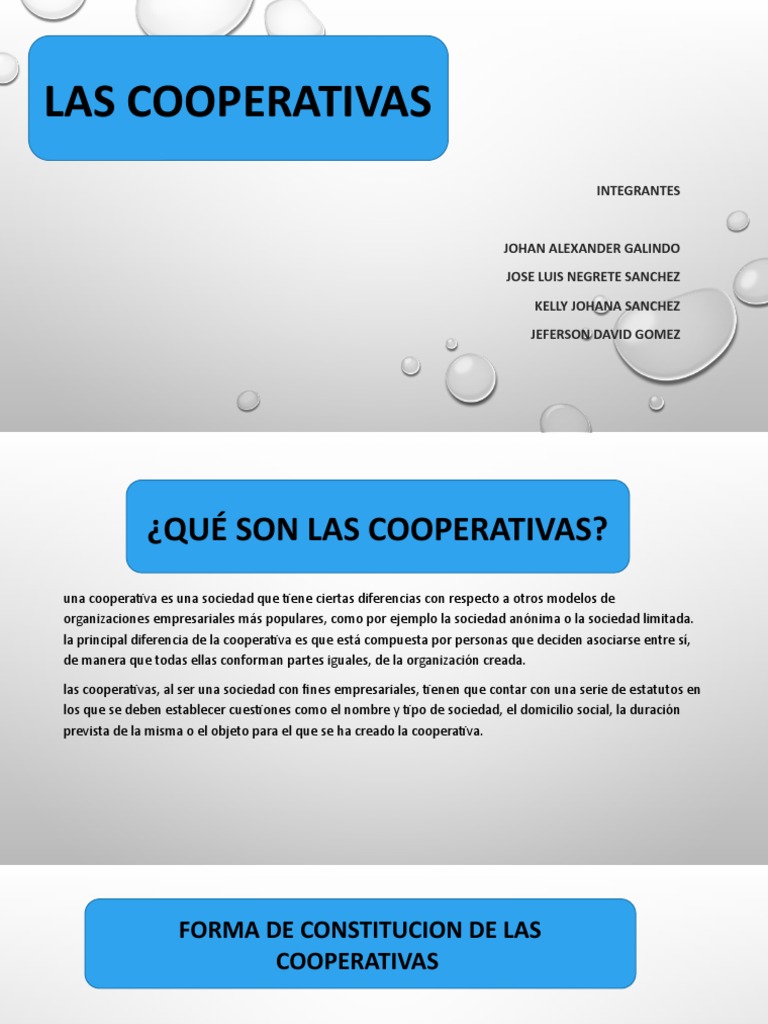 Ejemplos y Conceptos de Cooperativas | PDF | Cooperativa | Sociedad de ...