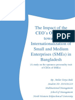 The Impact of The CEO's Openness Towards Internationalization of Small and Medium Enterprises (SMEs)
