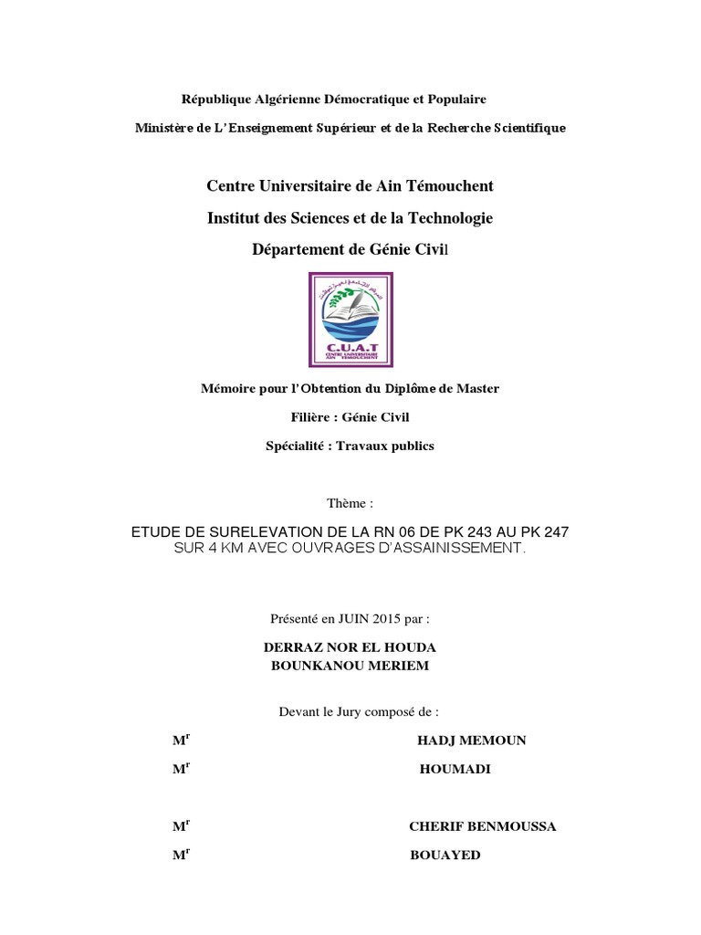 Memoire Final 2 1 PDF, PDF, Route
