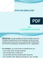 Fringe Benefits For Employee: BY, C.R.Sooraj Kumar