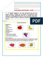 Atividades de Lingua Portuguesa 3ordm Ano 1 PDF