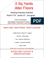 263 SQ - Yards Builder Floors: Booking Enquiries Solicited Plot # 1774, Sector 57, Gurugram