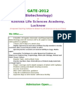 GATE Biotech / Life Sciences / Study Material / Question Papers / Syllabus / Coaching / Test-Series