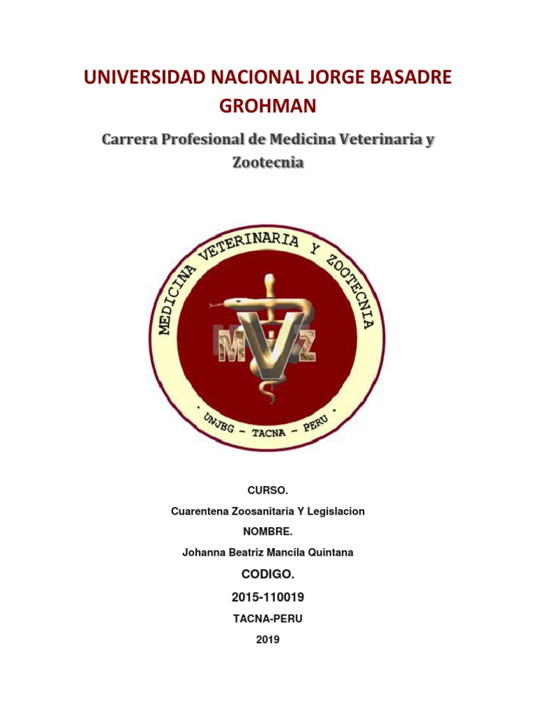 Johanna Mancilla Quintana Cuarentena Informe PDF PDF aduana Perros