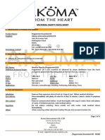 Material Safety Data Sheet: 1 - Identification of Product and Supplier Peppermint Essential Oil