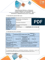 Guía de Actividades y Rúbrica de Evaluación - Fase 3 - Determinar Viabilidad Del Proyecto Sostenible PDF