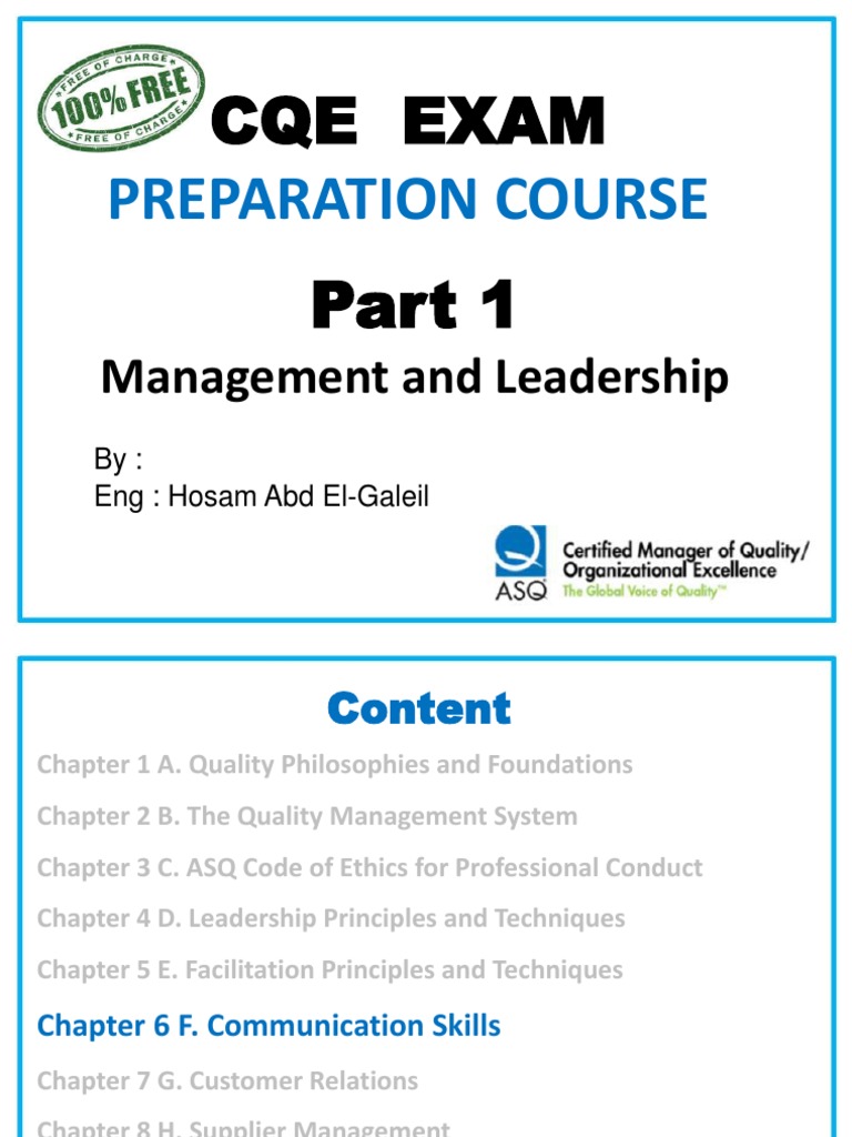 CQE Exam Prep: Communication Skills Guide | PDF | Credibility ...