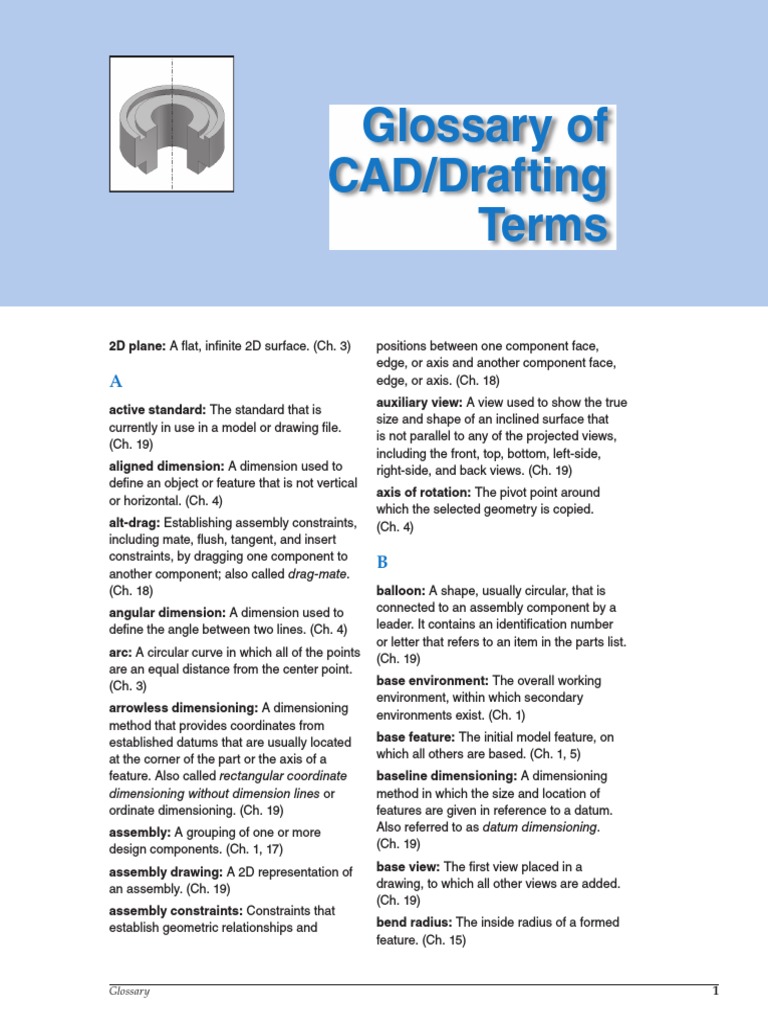 CAD Drafting Terms Glossary | PDF | Cartesian Coordinate System | Angle
