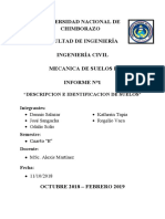 Informe #1 - Tipos de Suelos. - MECANICA DE SUELOS