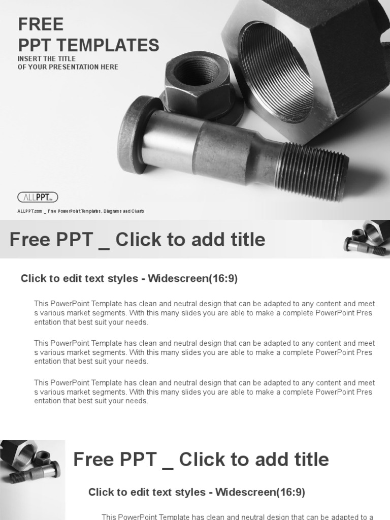 Screw and Nuts PowerPoint Templates Standard | PDF