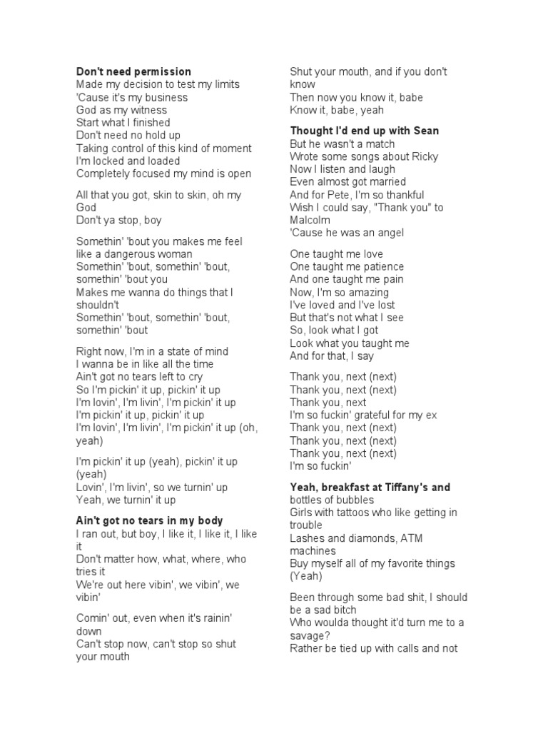 Letra Ariana Grande | PDF