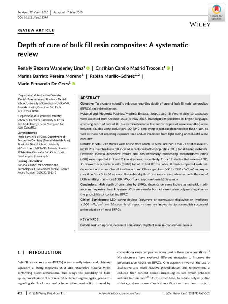 Bulk Fill PDF PDF Dental Composite Composite Material