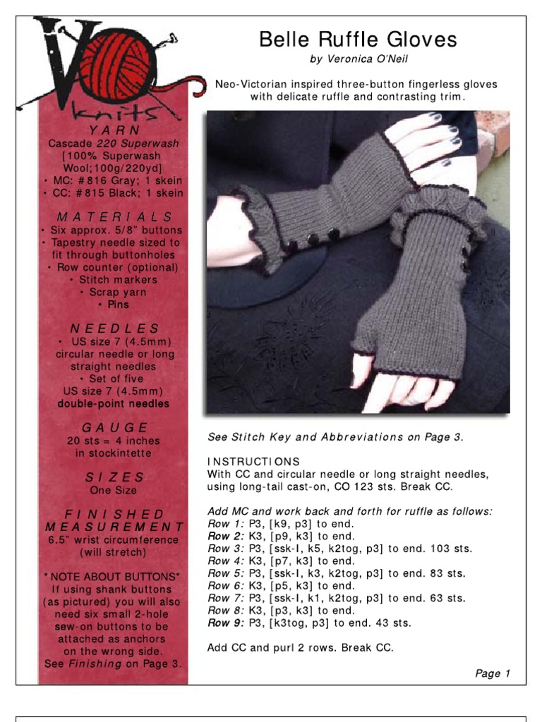 Belle Ruffle Gloves | PDF