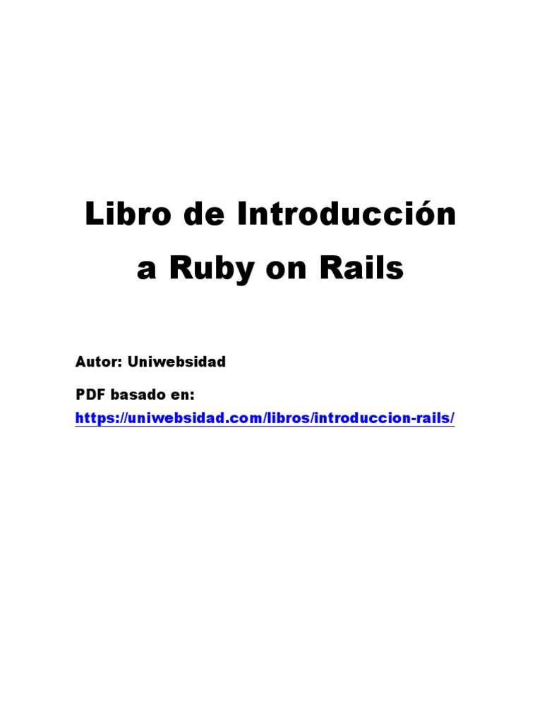 Introducción a Ruby on Rails | PDF | Ruby on Rails | Archivo de computadora