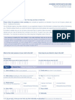 Application Form VAF1E - Academic Visitor Form