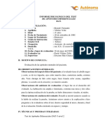 Informe Psicológico Del Test de Aptitudes Diferenciales Dat PDF