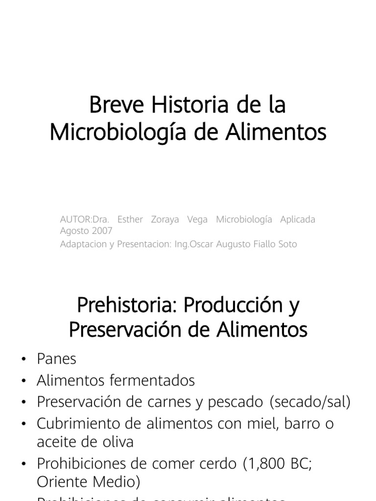 Breve Historia de La Microbiología de Alimentos PDF | PDF | Alimentos ...