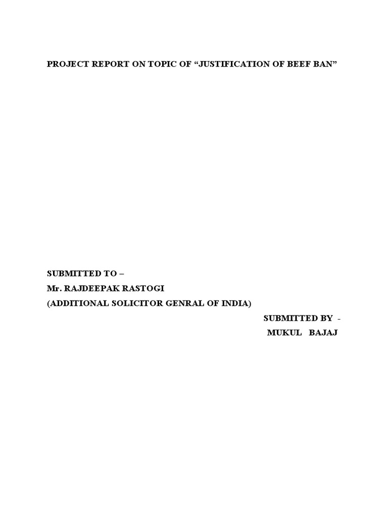 Beef Ban PDF Cattle Beef