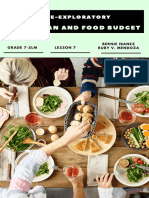 Meal Plan and Food Budget: Tve-Exploratory